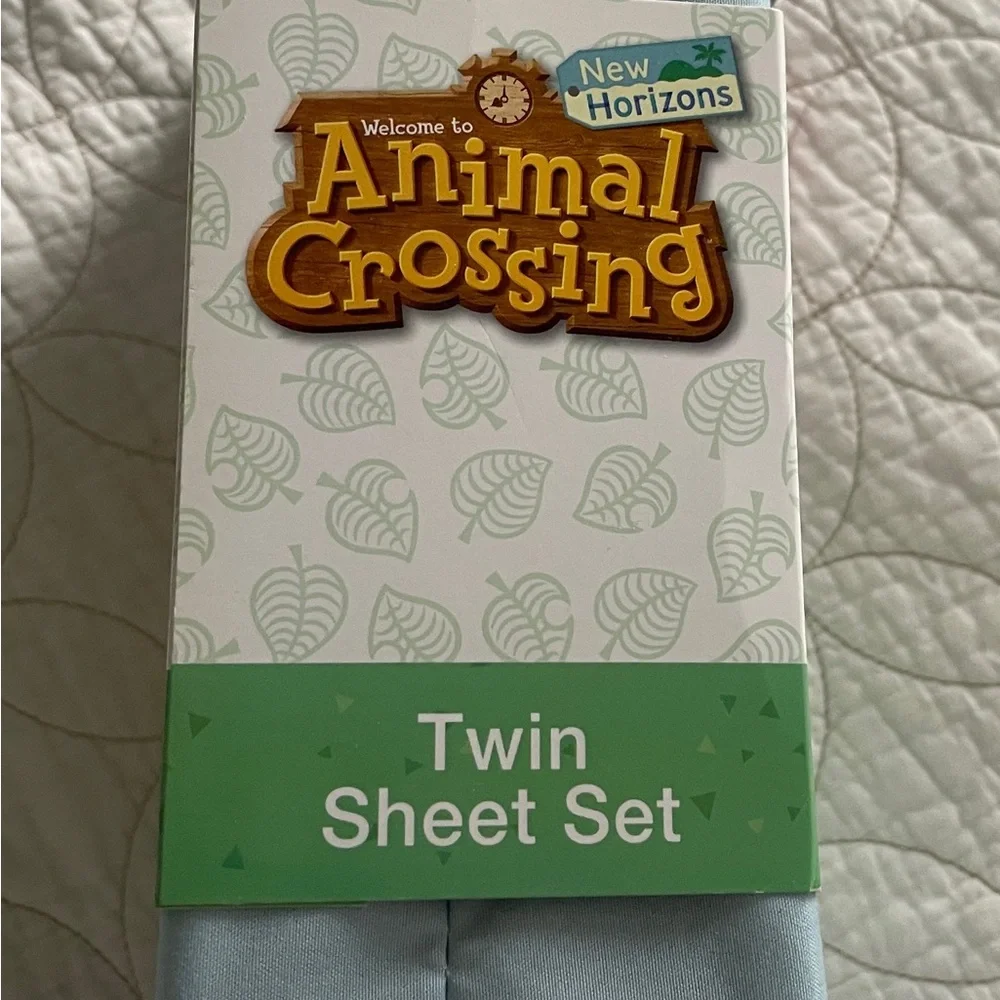 Animal Crossing Twin Sheet Set - Light Blue